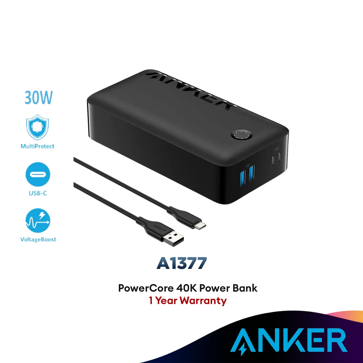 Anker 533 A1256 (PowerCore 30W) / 347 A1377 (PowerCore 40K) Power Bank