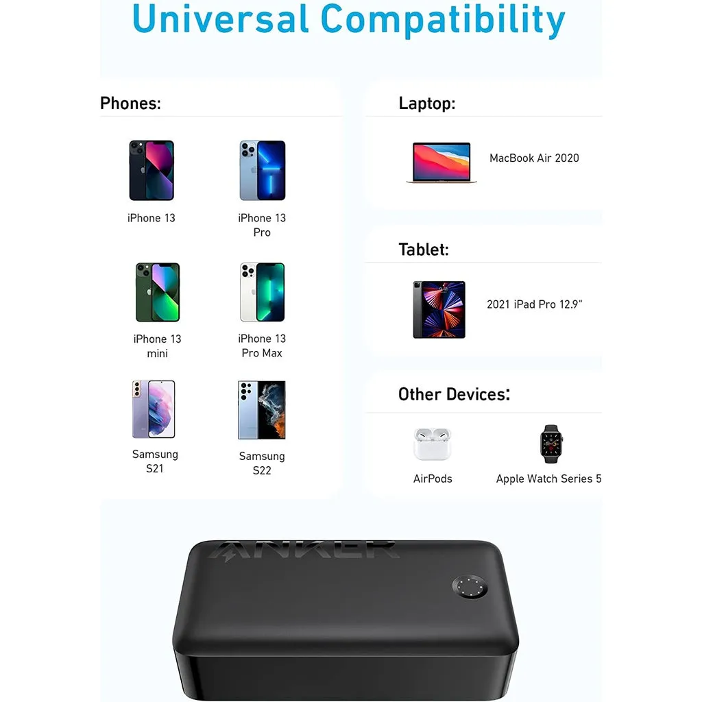 Anker 533 A1256 (PowerCore 30W) / 347 A1377 (PowerCore 40K) Power Bank