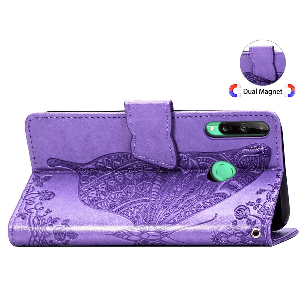 Anymob Huawei Phone Case Purple Wallet Leather Flip Wallet Cover