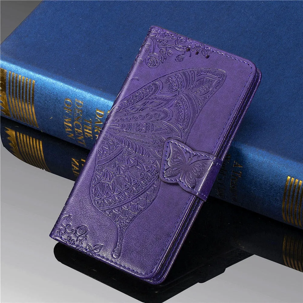 Anymob Huawei Phone Case Purple Wallet Leather Flip Wallet Cover