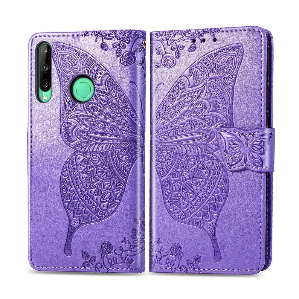 Anymob Huawei Phone Case Purple Wallet Leather Flip Wallet Cover