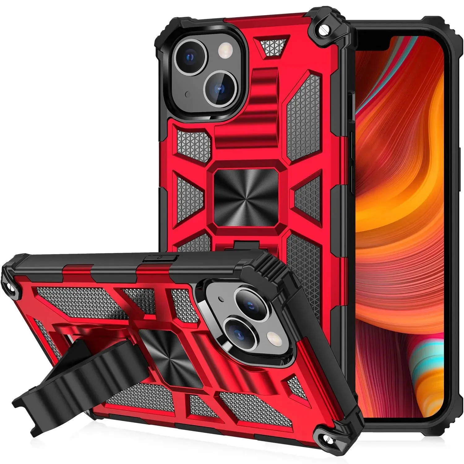 Apple iPhone 13 Pro Armor Case Kickstand & Magnetic Mount