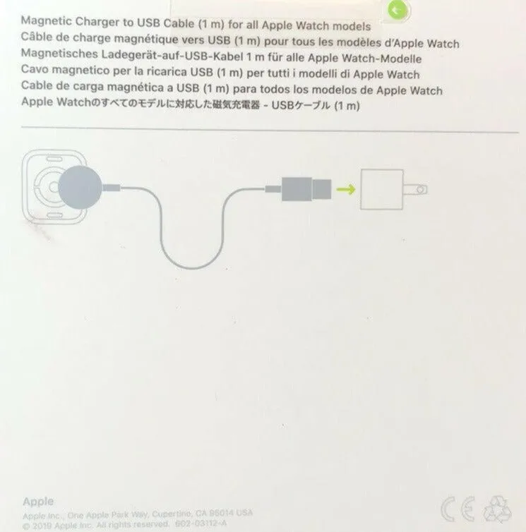 Apple Watch Magnetic Charging Cable 1M White (  MX2E2AM/A )