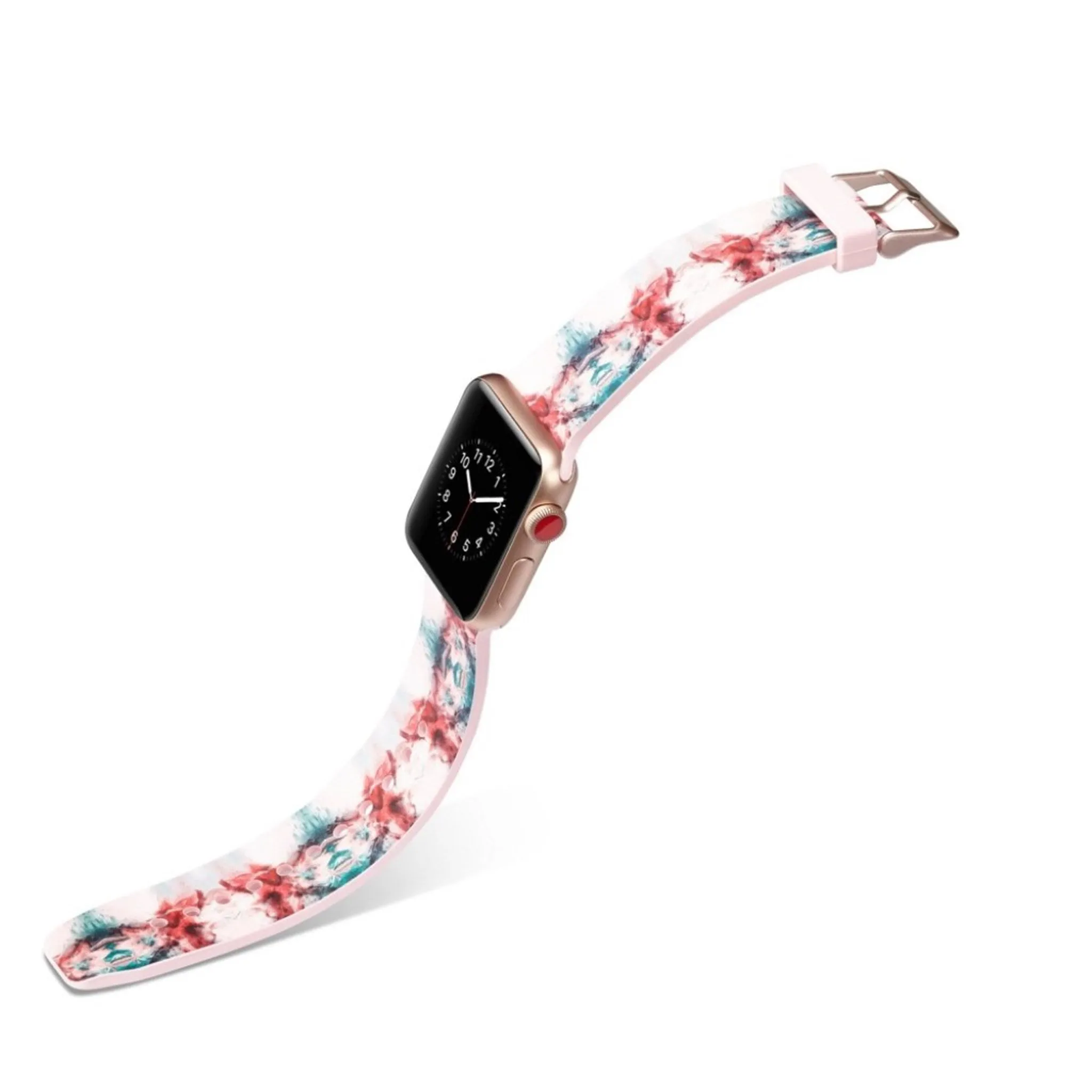 Apple Watch Series 5 44mm camouflage silicone watch band - Rose and Blue Pattern