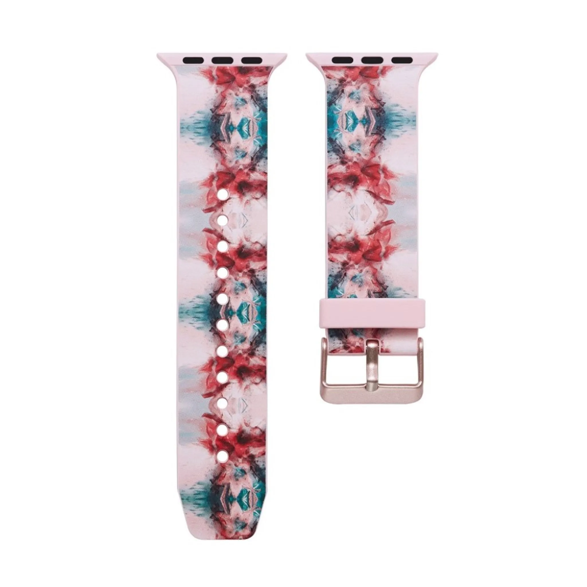 Apple Watch Series 5 44mm camouflage silicone watch band - Rose and Blue Pattern