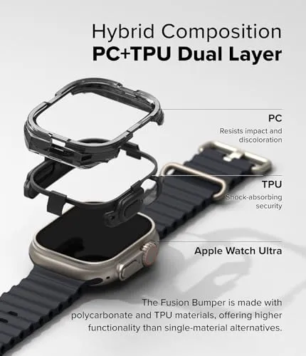 Apple Watch Ultra 2/1 Fusion Bumper Double - Layer Case  - Black