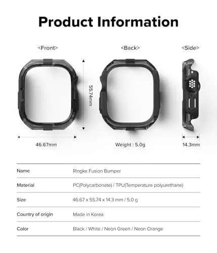 Apple Watch Ultra 2/1 Fusion Bumper Double - Layer Case  - Black