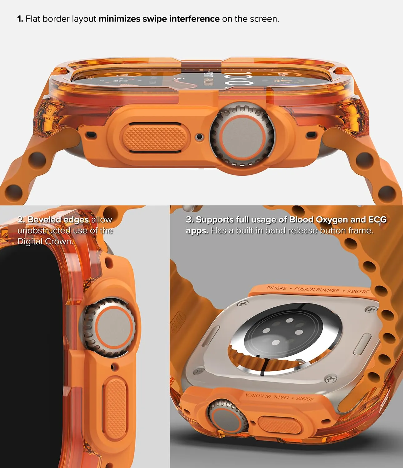 Apple Watch Ultra 2/1 Fusion Bumper Double-Layer Case  - Neon Orange