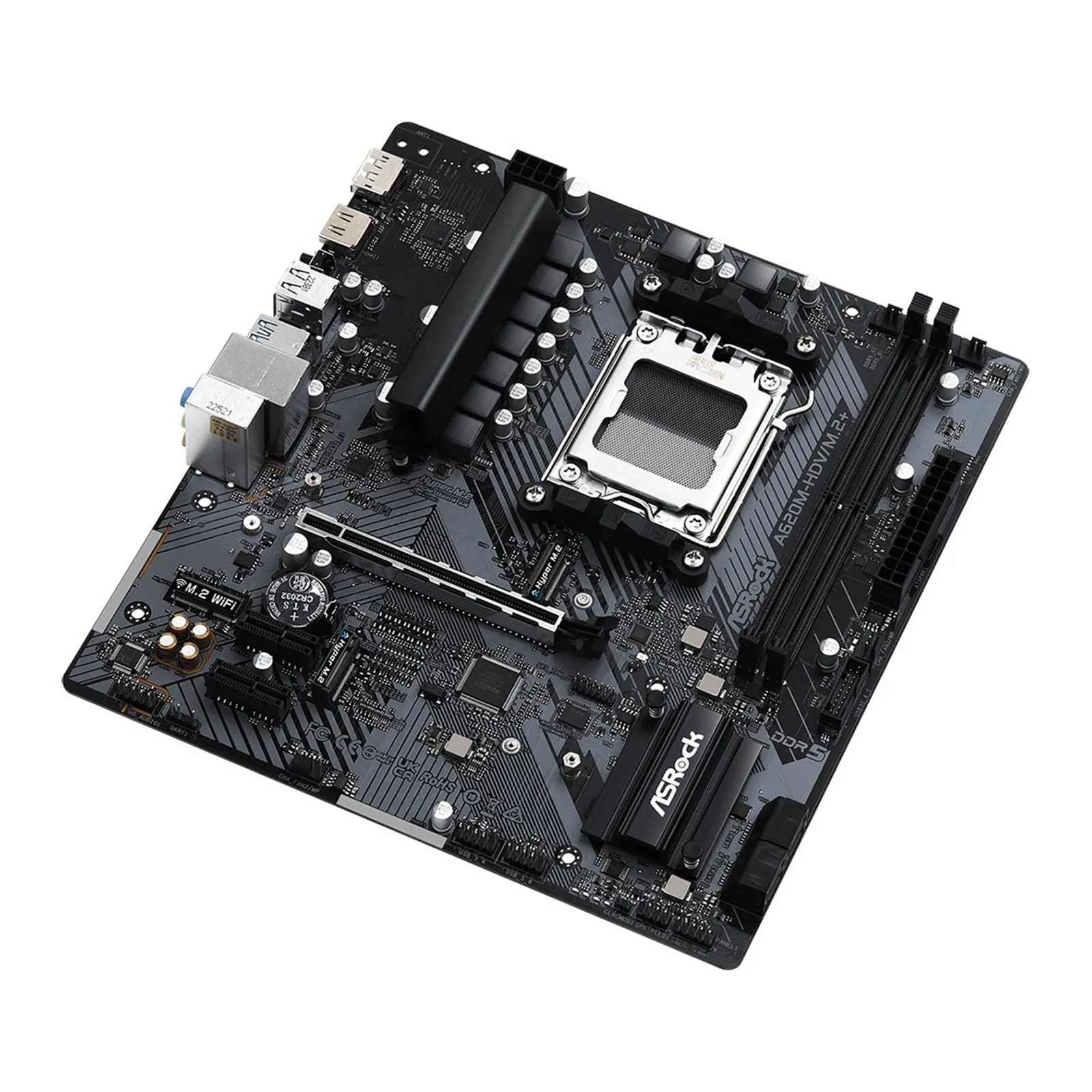 Asrock A620M-HDV/M.2, AMD A620, AM5, Micro ATX, 2 DDR5, HDMI, DP, GB LAN, PCIe4, 2x M.2