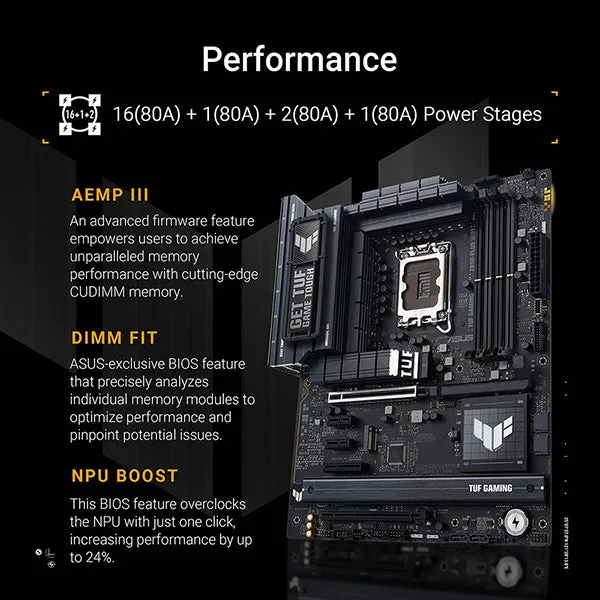 ASUS TUF GAMING Z890-PLUS WIFI DDR5,LGA 1851 ATX Motherboard