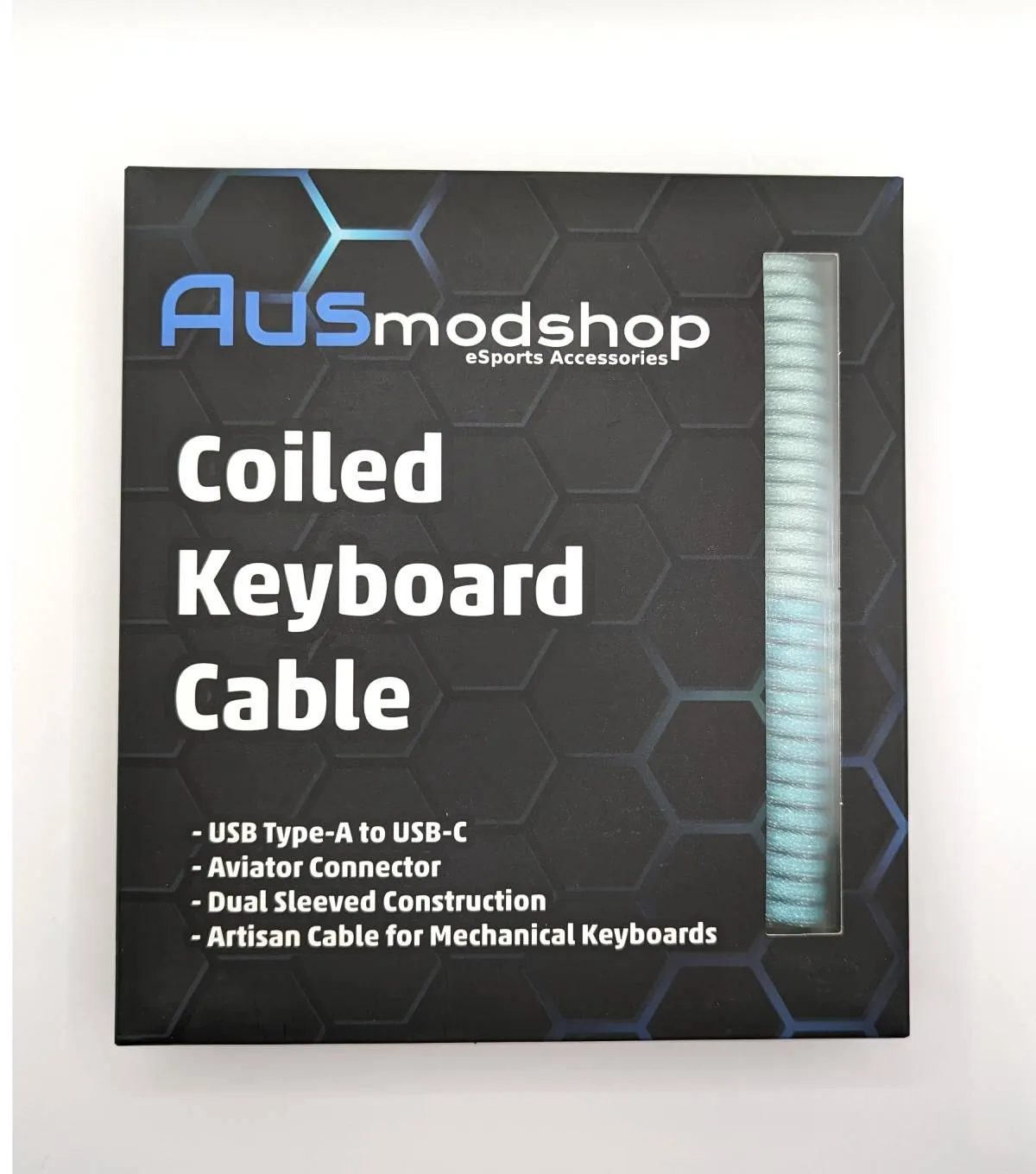 Ausmodshop Coiled Keyboard Cable - Ocean