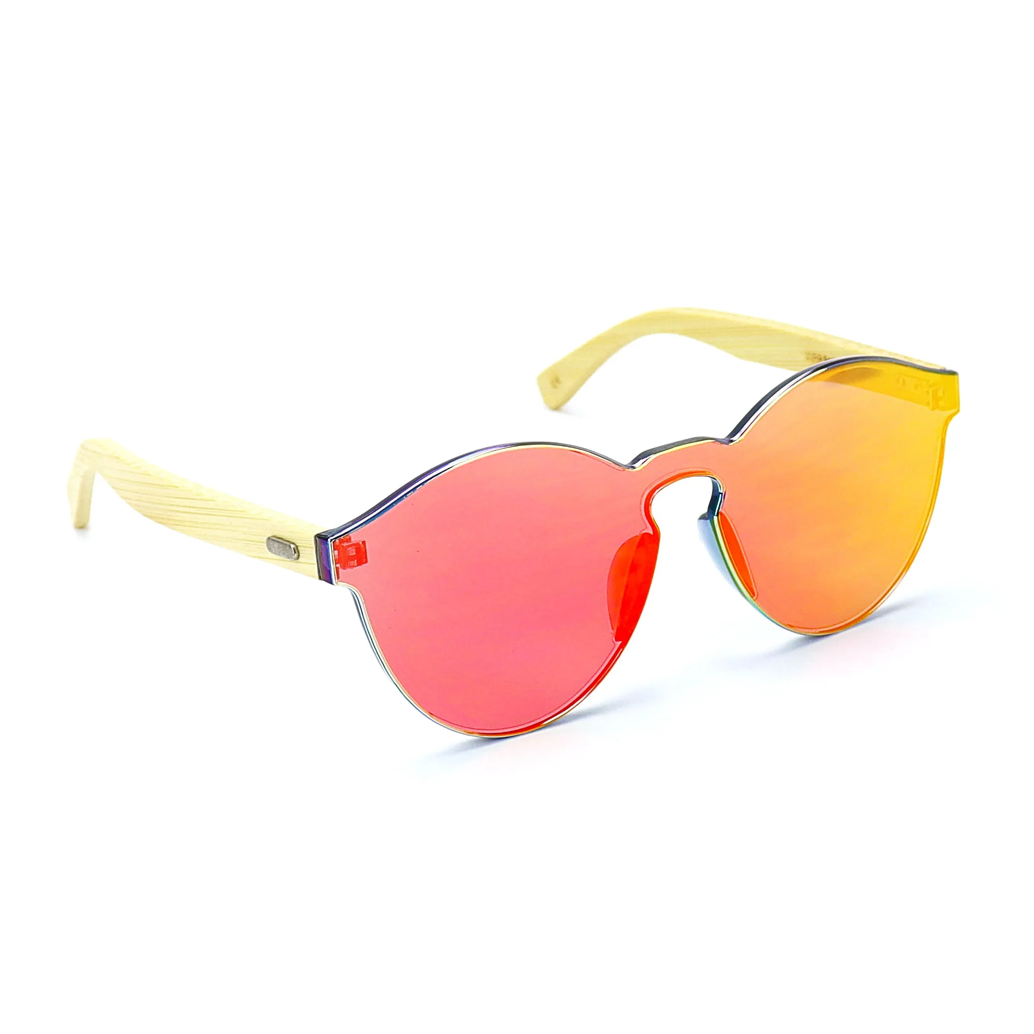 Bamboo Reflective Sunglasses - Orange