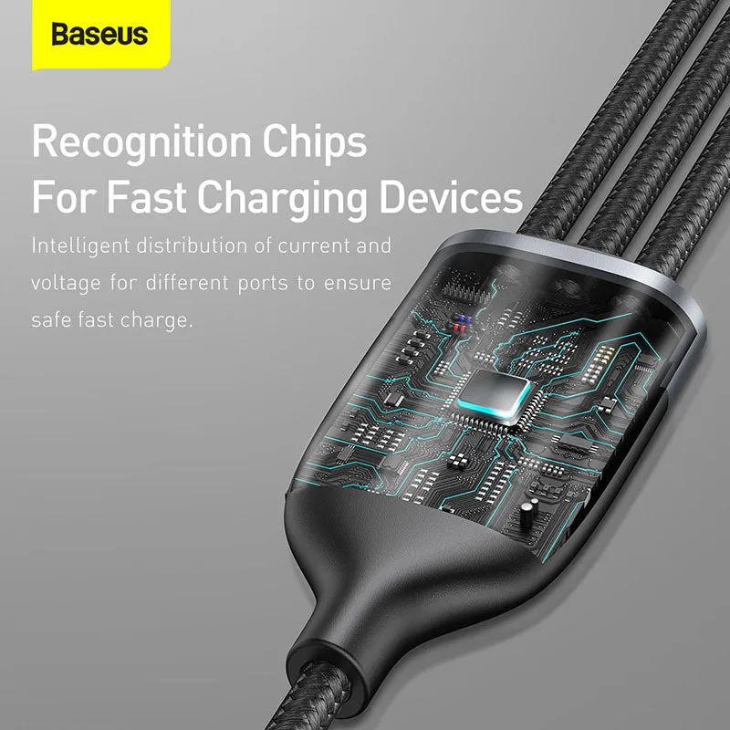 Baseus Flash Series One-for-Three Fast Charging Data Cable USB To M L C 1.2M (CA1T3-G1)