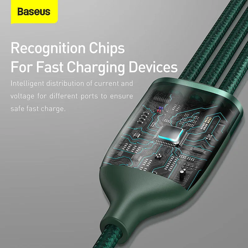 Baseus Flash Series One-for-Three Fast Charging Data Cable USB To M L C 1.2M (CA1T3-G1)