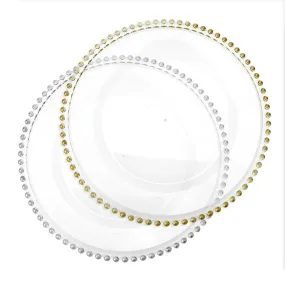 Beaded Edge Clear Plastic Charger Plate, 12-1/2-Inch, 1-Count