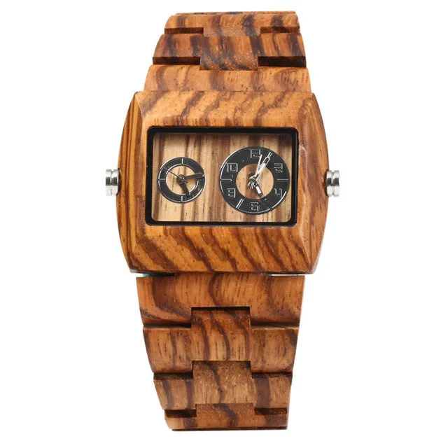 BEWELL Mens Wooden Watch with Unique Lug Design with Wooden Box