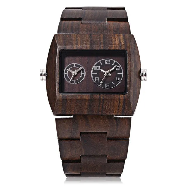 BEWELL Mens Wooden Watch with Unique Lug Design with Wooden Box