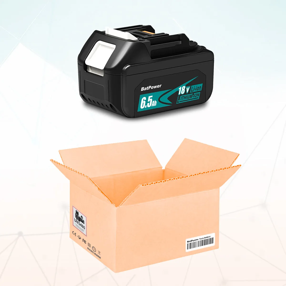 BL1860B 6.5Ah 18 Volt Lithium ion Battery for Makita 18V Battery 6.0Ah 5.0Ah 4.0Ah 3.0Ah 2.0Ah BL1860B BL1850B BL1840B BL1830B BL1820B Compatible with Makita 18V LXT Battery