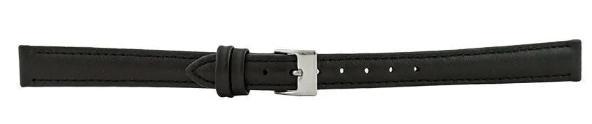 Black Padded Stitch Watch Band 12mm 105892