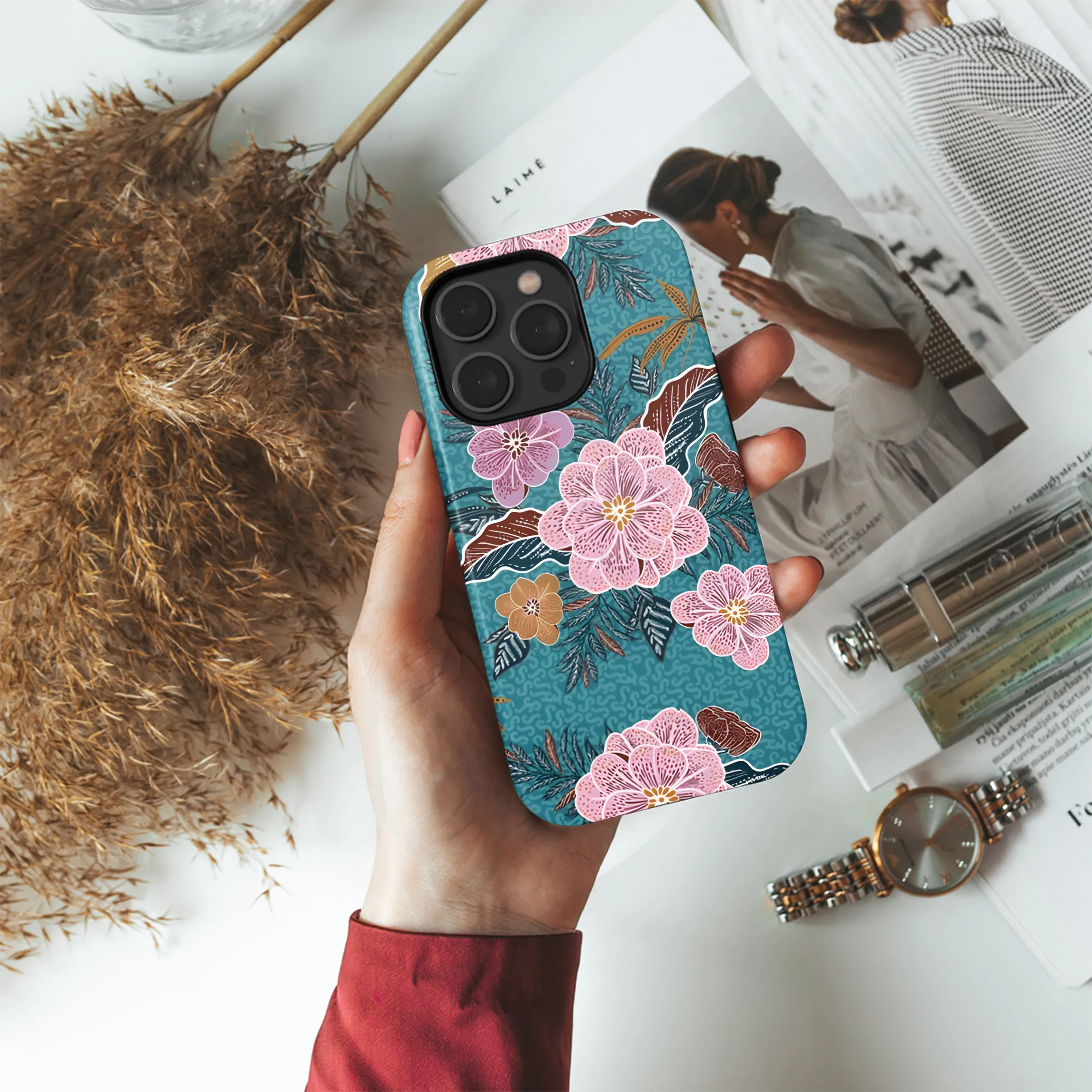 Bohemian Floral Phone Case iPhone Samsung Cover Pixel 3817