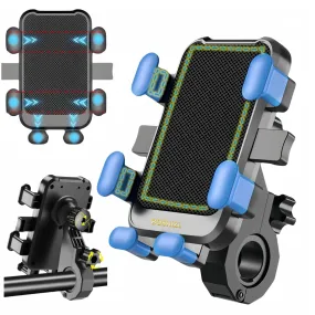 BOSHIZL Six Claws Motorcycle Bike Bicycle Harley Electrical Scooter Cell Phone Handlebar Holders for Mounting Compatible 4.5" to 7.0" (Blue)