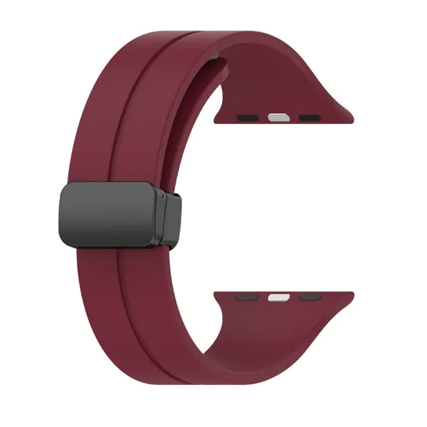 Burgundy Magnetic Buckle Silicone Apple Watch Band 酒紅色磁吸扣矽膠 Apple 錶帶 KCWATCH1251