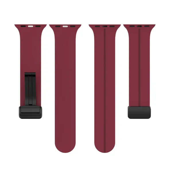 Burgundy Magnetic Buckle Silicone Apple Watch Band 酒紅色磁吸扣矽膠 Apple 錶帶 KCWATCH1251