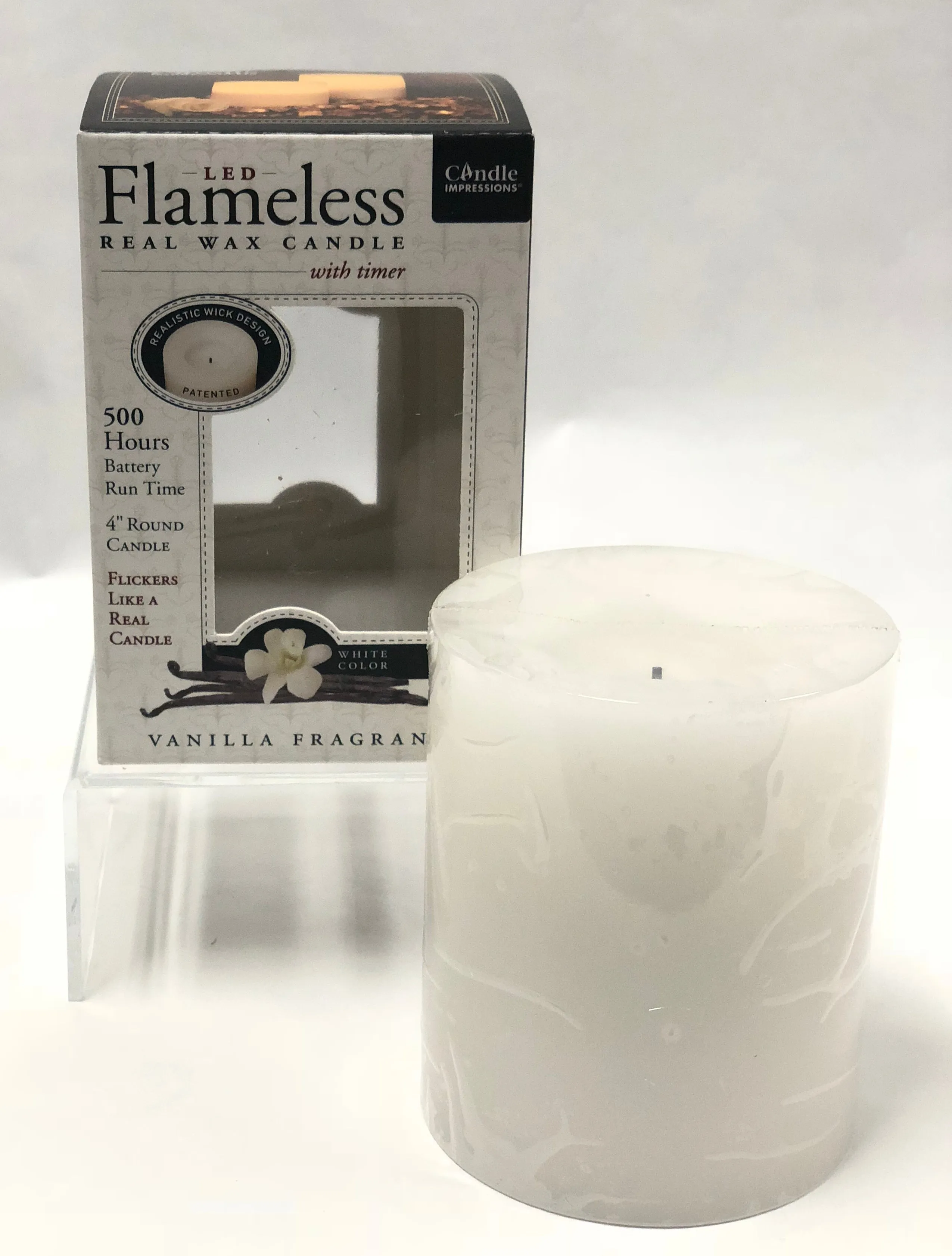 Candle Impressions -Battery Candle - White 4”