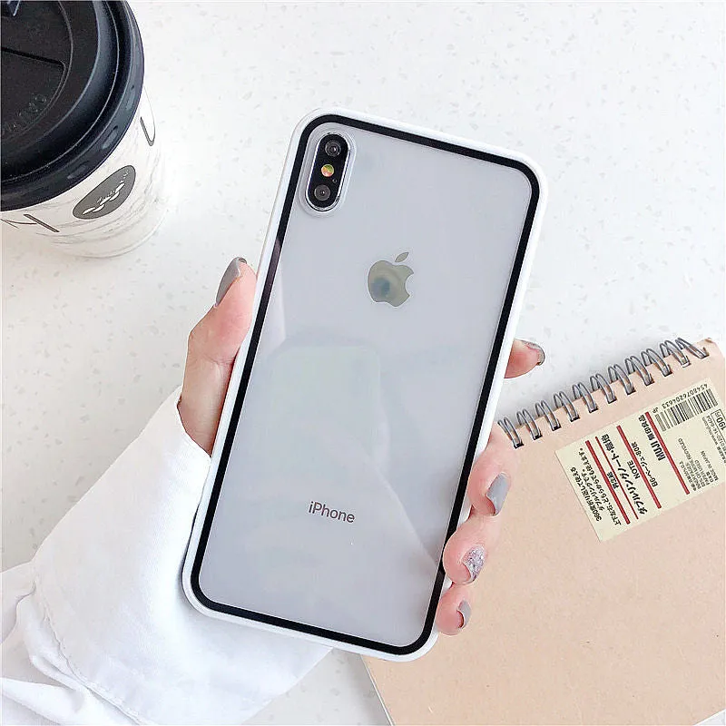 Candy color Frame Transparent Shockproof Phone Case For iPhone XR XS X XS Max 8 7 6 6S Plus Fashion Colorful Acrylic Back Cover