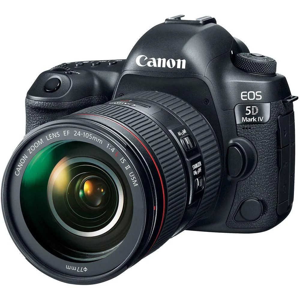 Canon EOS 5D Mark IV DSLR Camera with 24-105mm f/4L II Lens (International Model)   128GB Pro Bundle