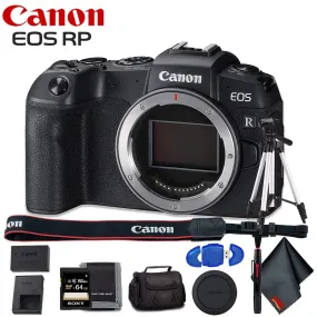 Canon EOS RP Mirrorless Digital Camera (Body Only) - Includes - Cleaning Kit, Memory Card Kit, Carrying Case Bundle