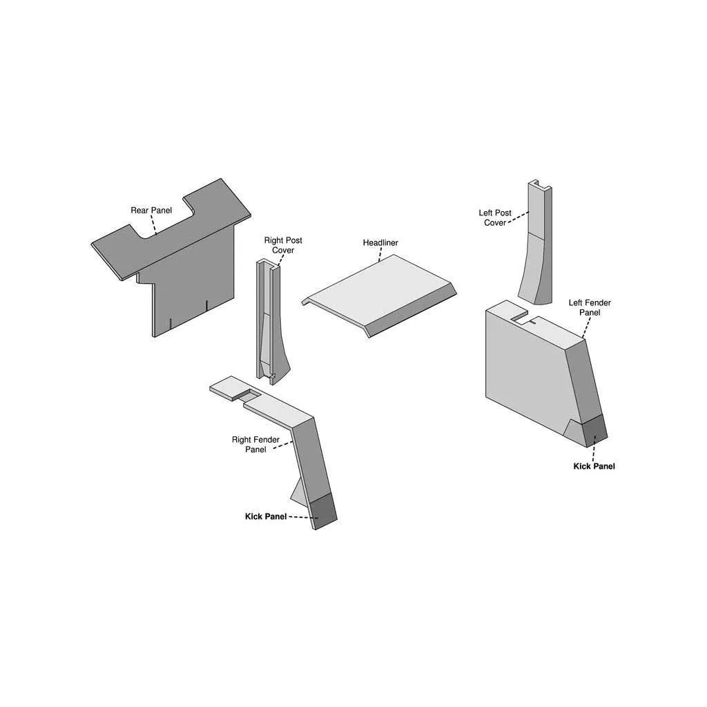 Case 2394 Series Tractor Replacement Lower Cab Foam Kit - Berkshire Gray