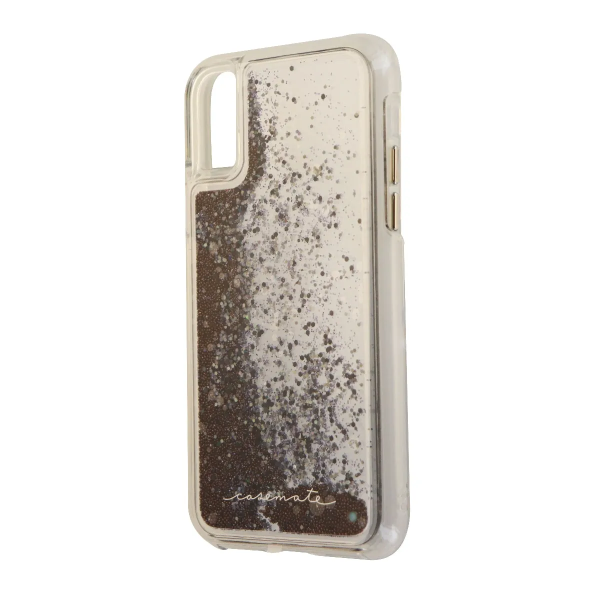 Case-Mate Waterfall Series Case for iPhone X 10 - Clear/Black Pearl Glitter