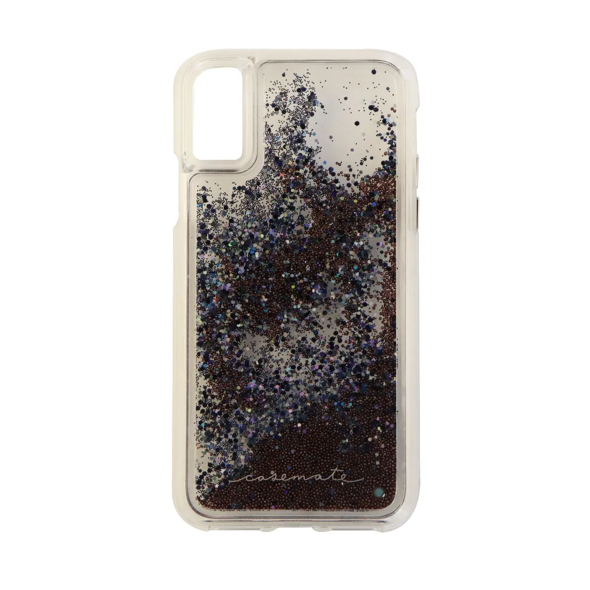 Case-Mate Waterfall Series Case for iPhone X 10 - Clear/Black Pearl Glitter