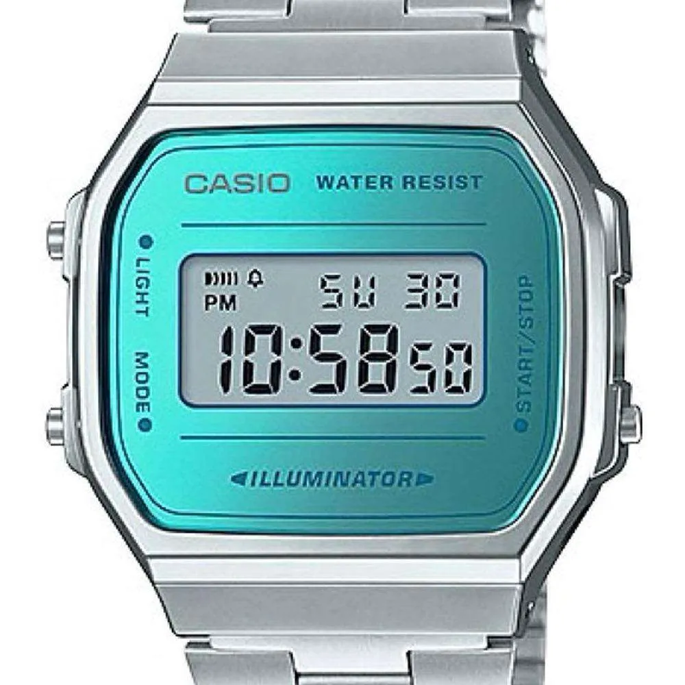 Casio A168WEM-2DF Silver Stainless Watch Unisex