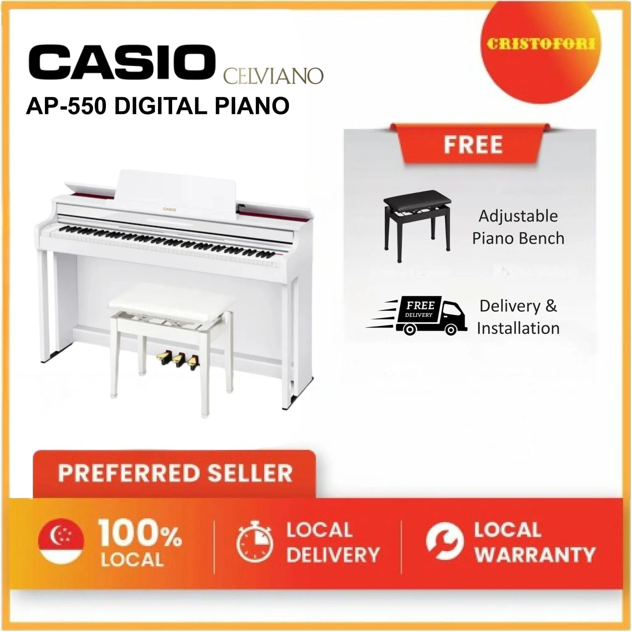 Casio Celviano AP-550 White Digital Piano