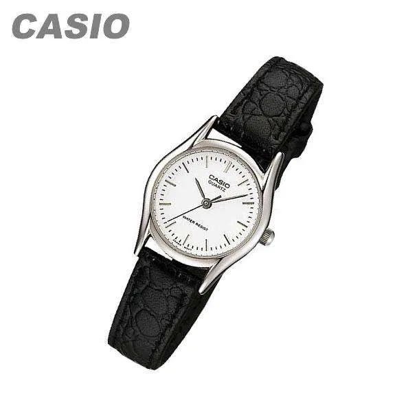 Casio LTP-1094E-7ARDF Black Leather Strap Watch for Women