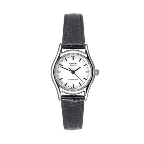 Casio LTP-1094E-7ARDF Black Leather Strap Watch for Women