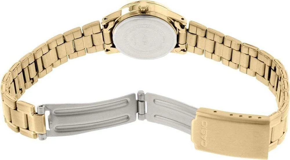 Casio LTP-V002G-1B Gold Stainless Steel Strap Watch for Women