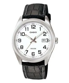 Casio MTP-1302L-7BVDF Black Leather Strap Watch for Men