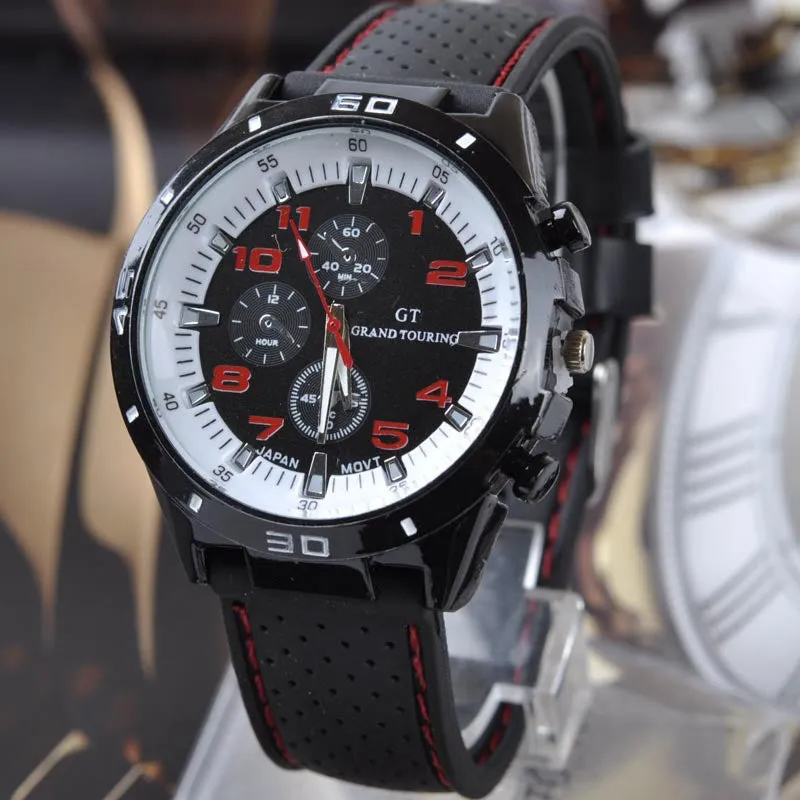 Casual Quartz watch men Military Watches GT sport Wristwatch Silicone Clock Fashion Hours