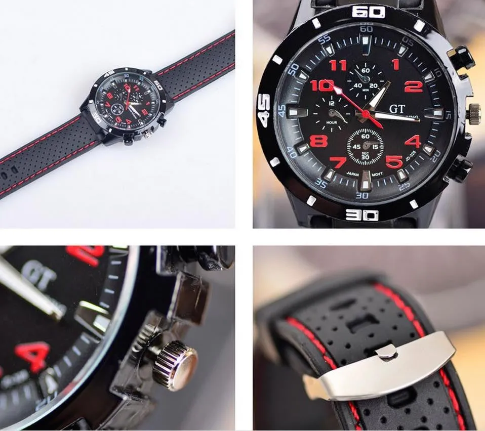 Casual Quartz watch men Military Watches GT sport Wristwatch Silicone Clock Fashion Hours