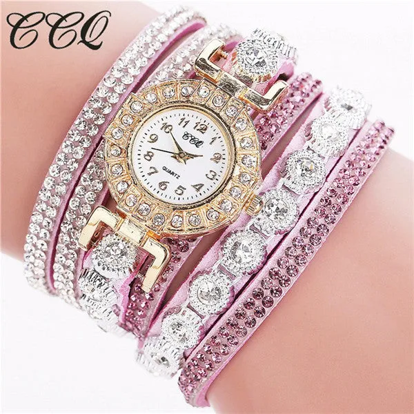 CCQ Fashion Women Watches Watched Relogio Feminino Luxury Women Full Crystal Wrist Watch Quartz Watch Relojes Mujer Gift C46