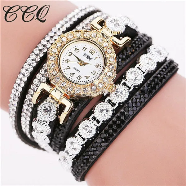 CCQ Fashion Women Watches Watched Relogio Feminino Luxury Women Full Crystal Wrist Watch Quartz Watch Relojes Mujer Gift C46