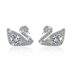 Classic White Swan Dazzle Earrings