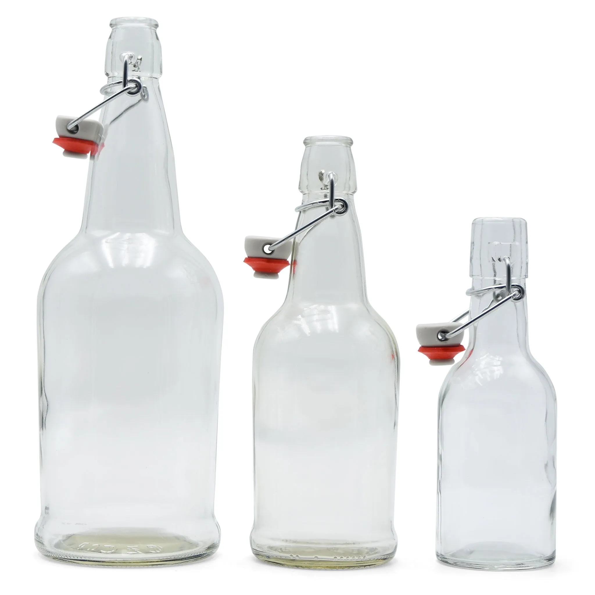 Clear EZ Cap Bottles w/ Swing Top - 1 Liter