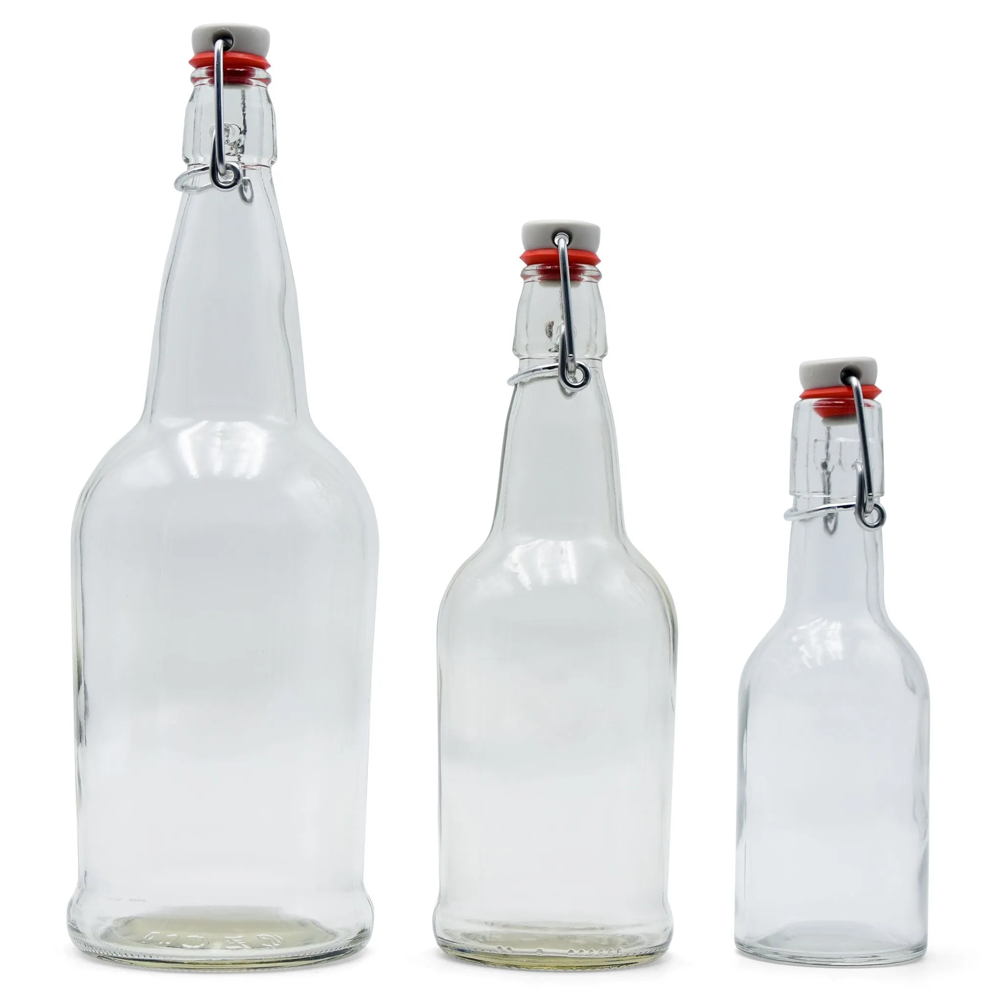 Clear EZ Cap Bottles w/ Swing Top - 1 Liter