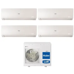 Climatizzatore Condizionatore Haier Quadri Split Inverter serie FLEXIS PLUS WHITE 7 7 7 12 con 4U85S2SR3FA R-32 Wi-Fi Integrato Colore Bianco 7000 7000 7000 12000