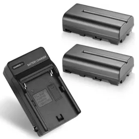 Combo: 2 x NP-F550/F570 OEM Battery   Charger Set