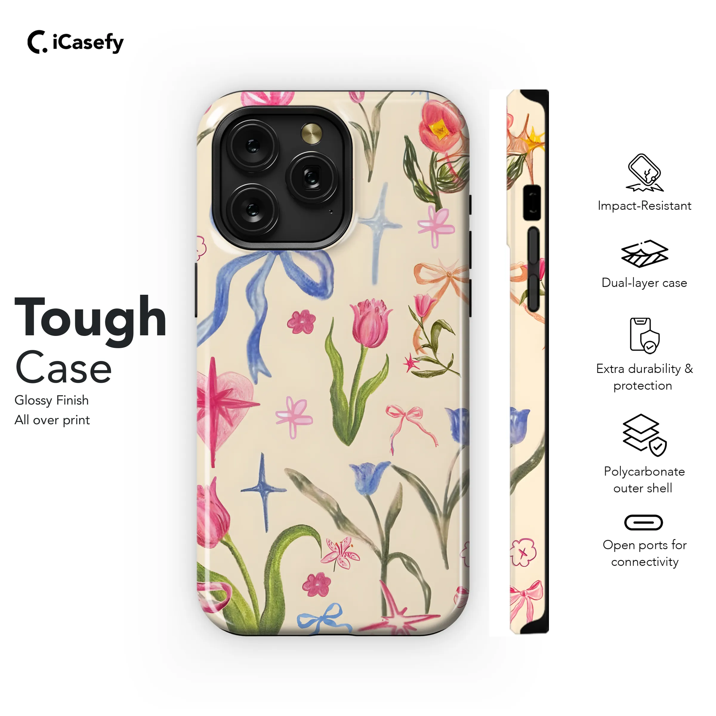 Coquette Bow Flowers Vibe Phone Case iPhone Samsung Cover Pixel 1966